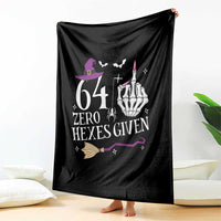 65th Birthday Halloween Throw Blanket 64 Plus Middle Finger Zero Hexes Given Gift For Women