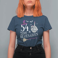 55th Birthday Halloween T Shirt For Women 54 Plus Middle Finger Zero Hexes Given Gift For Women
