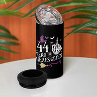 45th Birthday Halloween 4 in 1 Can Cooler Tumbler 44 Plus Middle Finger Zero Hexes Given Gift For Women