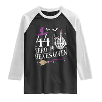 45th Birthday Halloween Raglan Shirt 44 Plus Middle Finger Zero Hexes Given Gift For Women