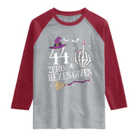 45th Birthday Halloween Raglan Shirt 44 Plus Middle Finger Zero Hexes Given Gift For Women