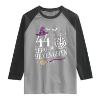 45th Birthday Halloween Raglan Shirt 44 Plus Middle Finger Zero Hexes Given Gift For Women