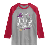45th Birthday Halloween Raglan Shirt 44 Plus Middle Finger Zero Hexes Given Gift For Women