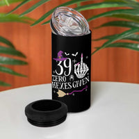 40th Birthday Halloween 4 in 1 Can Cooler Tumbler 39 Plus Middle Finger Zero Hexes Given Gift For Women