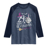 30th Birthday Halloween Raglan Shirt 29 Plus Middle Finger Zero Hexes Given Gift For Women