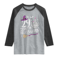 30th Birthday Halloween Raglan Shirt 29 Plus Middle Finger Zero Hexes Given Gift For Women