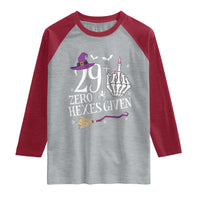 30th Birthday Halloween Raglan Shirt 29 Plus Middle Finger Zero Hexes Given Gift For Women
