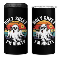 90th Birthday Halloween Ghost 4 in 1 Can Cooler Tumbler Holy Sheet I'm Ninety