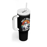 90th Birthday Halloween Ghost Tumbler With Handle Holy Sheet I'm Ninety