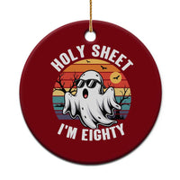 80th Birthday Halloween Ghost Ceramic Ornament Holy Sheet I'm Eighty