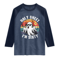 60th Birthday Halloween Ghost Raglan Shirt Holy Sheet I'm Sixty