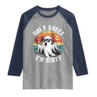 60th Birthday Halloween Ghost Raglan Shirt Holy Sheet I'm Sixty