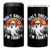 30th Birthday Halloween Ghost 4 in 1 Can Cooler Tumbler Holy Sheet I'm Thirty