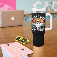 30th Birthday Halloween Ghost Tumbler With Handle Holy Sheet I'm Thirty