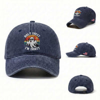 30th Birthday Halloween Ghost Washed Cotton Baseball Cap Holy Sheet I'm Thirty