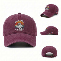 30th Birthday Halloween Ghost Washed Cotton Baseball Cap Holy Sheet I'm Thirty
