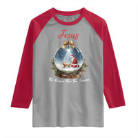 Jesus Santa Christmas Raglan Shirt The Reason For The Season - Wonder Print Shop