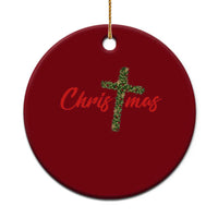 Christian Xmas Ceramic Ornament Cross Lights Faith - Wonder Print Shop