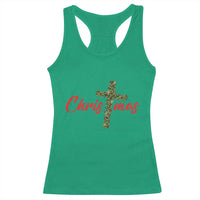 Christian Christmas Racerback Tank Top Cross Lights Faith - Wonder Print Shop