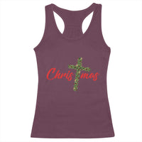 Christian Christmas Racerback Tank Top Cross Lights Faith - Wonder Print Shop