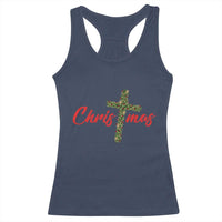 Christian Christmas Racerback Tank Top Cross Lights Faith - Wonder Print Shop