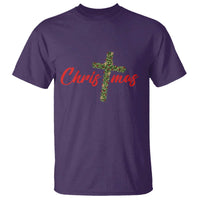 Christian Christmas T Shirt Cross Lights Faith - Wonder Print Shop