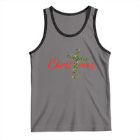 Christian Christmas Tank Top Cross Lights Faith - Wonder Print Shop