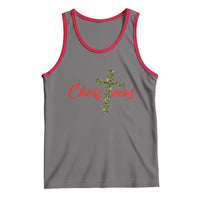 Christian Christmas Tank Top Cross Lights Faith - Wonder Print Shop
