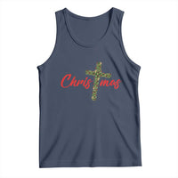 Christian Christmas Tank Top Cross Lights Faith - Wonder Print Shop