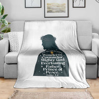 Christian Jesus Throw Blanket Cross Bible Verse Inspirational Isalah 9:6 - Wonder Print Shop