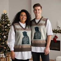 Christian Jesus V-Neck Knit Sweater Vest Cross Bible Verse Inspirational Isalah 9:6 - Wonder Print Shop