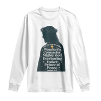 Christian Jesus Long Sleeve Shirt Cross Bible Verse Inspirational Isalah 9:6 - Wonder Print Shop