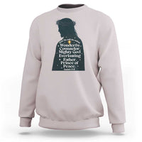 Christian Jesus Sweatshirt Cross Bible Verse Inspirational Isalah 9:6 - Wonder Print Shop