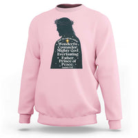Christian Jesus Sweatshirt Cross Bible Verse Inspirational Isalah 9:6 - Wonder Print Shop