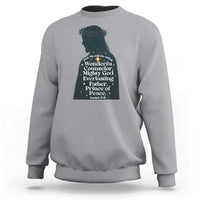 Christian Jesus Sweatshirt Cross Bible Verse Inspirational Isalah 9:6 - Wonder Print Shop