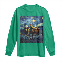 Three Kings Long Sleeve Shirt Nativity Scene Starry Night Christian Christmas - Wonder Print Shop