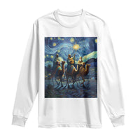 Three Kings Long Sleeve Shirt Nativity Scene Starry Night Christian Christmas - Wonder Print Shop