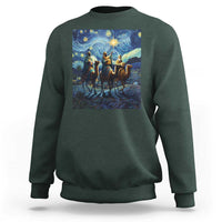 Three Kings Sweatshirt Nativity Scene Starry Night Christian Christmas - Wonder Print Shop