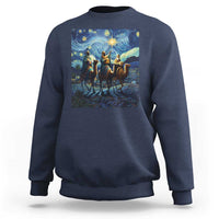 Three Kings Sweatshirt Nativity Scene Starry Night Christian Christmas - Wonder Print Shop