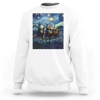 Three Kings Sweatshirt Nativity Scene Starry Night Christian Christmas - Wonder Print Shop