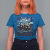 Three Kings T Shirt For Women Nativity Scene Starry Night Christian Christmas - Wonder Print Shop