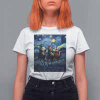 Three Kings T Shirt For Women Nativity Scene Starry Night Christian Christmas - Wonder Print Shop