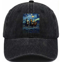 Three Kings Washed Cotton Baseball Cap Nativity Scene Starry Night Christian Christmas