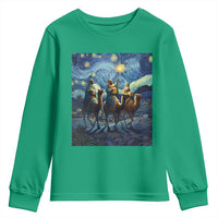 Three Kings Youth Sweatshirt Nativity Scene Starry Night Christian Christmas - Wonder Print Shop