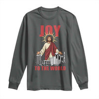 Jesus Christmas Long Sleeve Shirt Joy To The World Christian - Wonder Print Shop