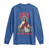 Jesus Christmas Long Sleeve Shirt Joy To The World Christian - Wonder Print Shop