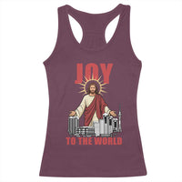 Jesus Christmas Racerback Tank Top Joy To The World Christian - Wonder Print Shop
