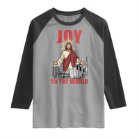 Jesus Christmas Raglan Shirt Joy To The World Christian - Wonder Print Shop