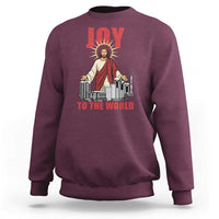 Jesus Christmas Sweatshirt Joy To The World Christian - Wonder Print Shop