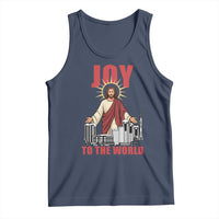 Jesus Christmas Tank Top Joy To The World Christian - Wonder Print Shop